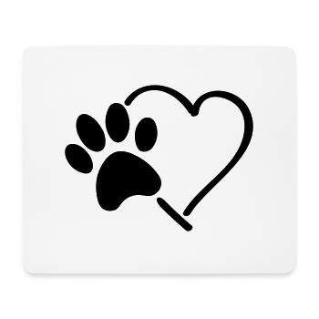 coeur de patte - Tapis de souris (format paysage) - blanc - Devant