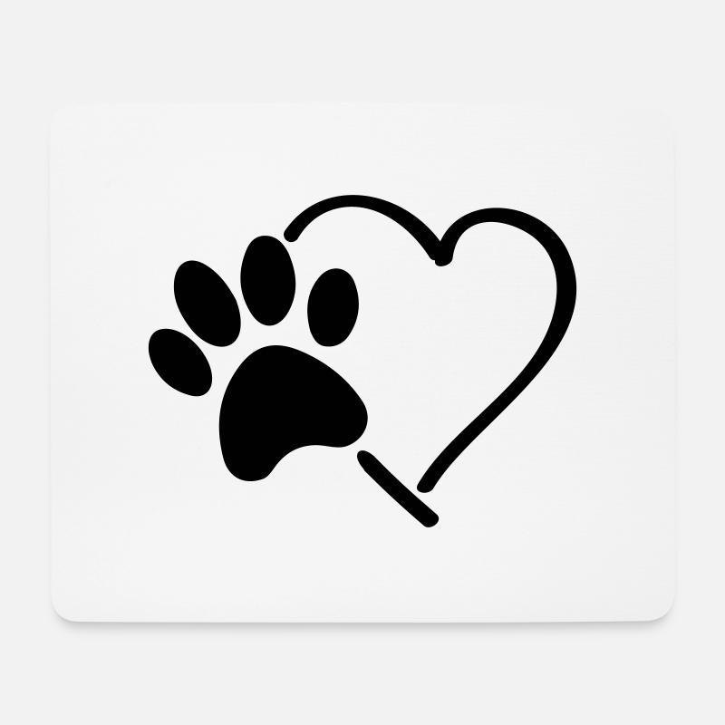 pfote herz - Mousepad (Querformat) - Weiß