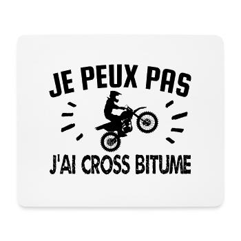 je peux pas j'ai cross bitume - Tapis de souris (format paysage) - blanc - Devant