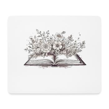 One More Chapter Book With Flowers - Mouse Pad (horizontal) - white - Front