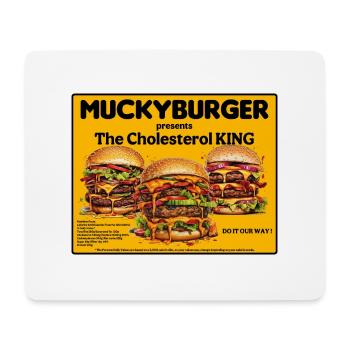 Muckyburger - The Cholesterol King. Fast food - Mouse Pad (horizontal) - white - Front