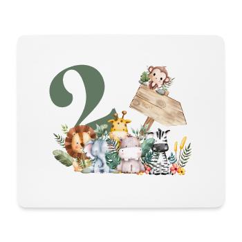 2e anniversaire personnalisé safari - Tapis de souris (format paysage) - blanc - Devant