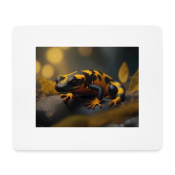 Niedliche Tiere, die Winterschlaf halten – Feuersalamander - Mousepad (Querformat) - Weiß - Vorne