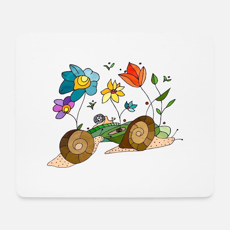 Schnecken - Mousepad (Querformat) - Weiß