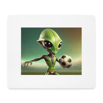 niedliche kleine grüne retro vintage alien jeden tag - Mousepad (Querformat) - Weiß - Vorne