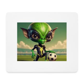 mignon petit vert rétro vintage alien tous les jours - Tapis de souris (format paysage) - blanc - Devant