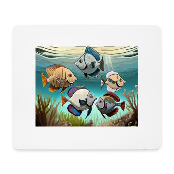 Fünf kleine Fische - Mousepad (Querformat) - Weiß - Vorne