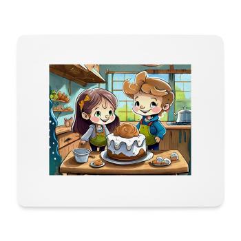 Deutsche Kinderreime illustrierter Comic Bake Cake - Mousepad (Querformat) - Weiß - Vorne