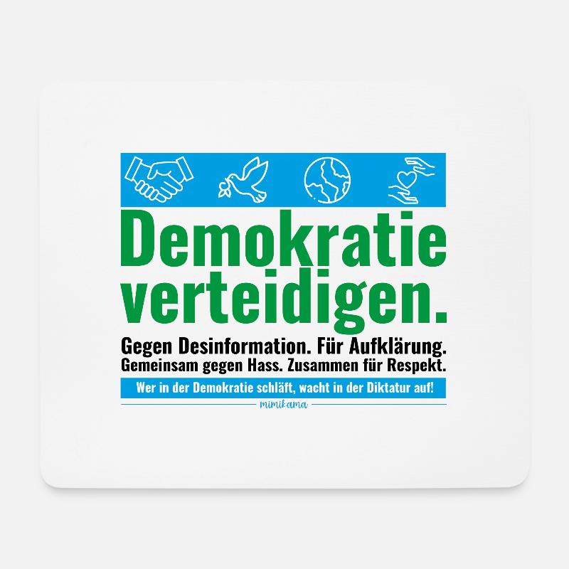 Mimikama Demokratie verteidigen - Mousepad (Querformat) - Weiß
