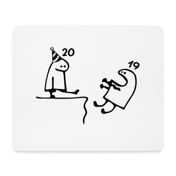 20 Jahre: Abschied 19 Jahre, Herzlichen Glückwunsch zum 20. Geburtstag - Mousepad (Querformat) - Weiß - Vorne