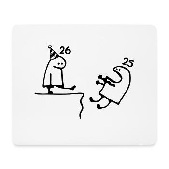 26 ans : Adieu âge 25 ans, Joyeux 26e anniversaire - Tapis de souris (format paysage) - blanc - Devant