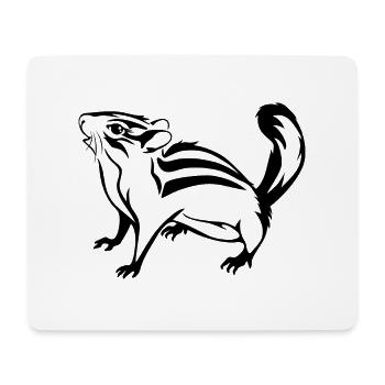 Outlined cute chipmunk - Mouse Pad (horizontal) - white - Front