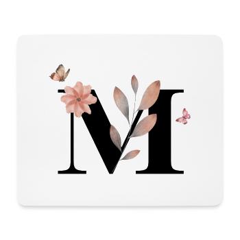 Lettre m fleurs sauvages aquarelles - Tapis de souris (format paysage) - blanc - Devant