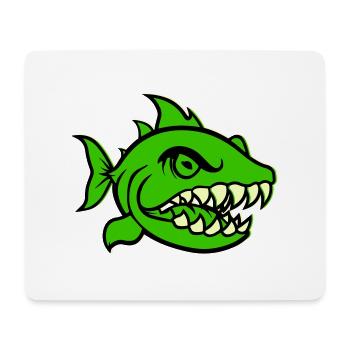 Piranha Bande dessinée Poisson - Tapis de souris (format paysage) - blanc - Devant