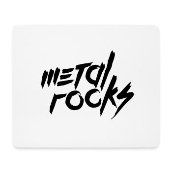 Heavy Metal Rocks Hard Rock Musik Text Spruch Logo - Mousepad (Querformat) - Weiß - Vorne