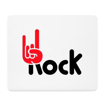 Heavy Metal Hard Rock Musique Cors Geste Logo - Tapis de souris (format paysage) - blanc - Devant