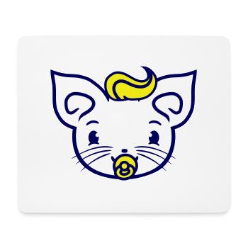 Bébé chat mignon tétine chaton enfant visage - Tapis de souris (format paysage) - blanc - Devant