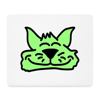chat a l’air mignon heureux sourire visage tête - Tapis de souris (format paysage) - blanc - Devant