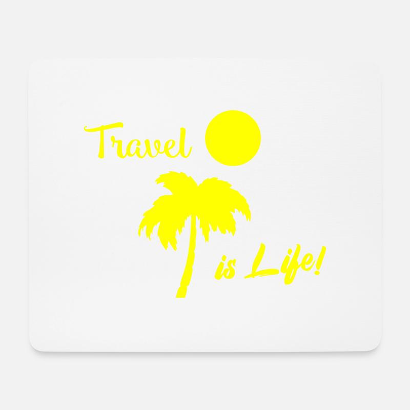 travel is life - Mousepad (Querformat) - Weiß