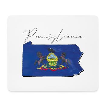 Pennsylvania Flagge in Pennsylvania Landkarte PA - Mousepad (Querformat) - Weiß - Vorne