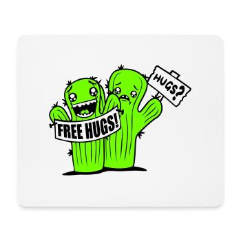 Free Hugs Kaktus Umarmung Gesicht Traurig Schild - Mousepad (Querformat) - Weiß - Vorne