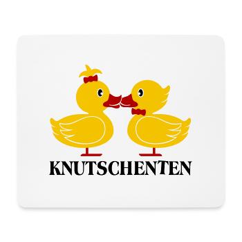 Die KnutschEnten (Enten) Spruch - Mousepad (Querformat) - Weiß - Vorne