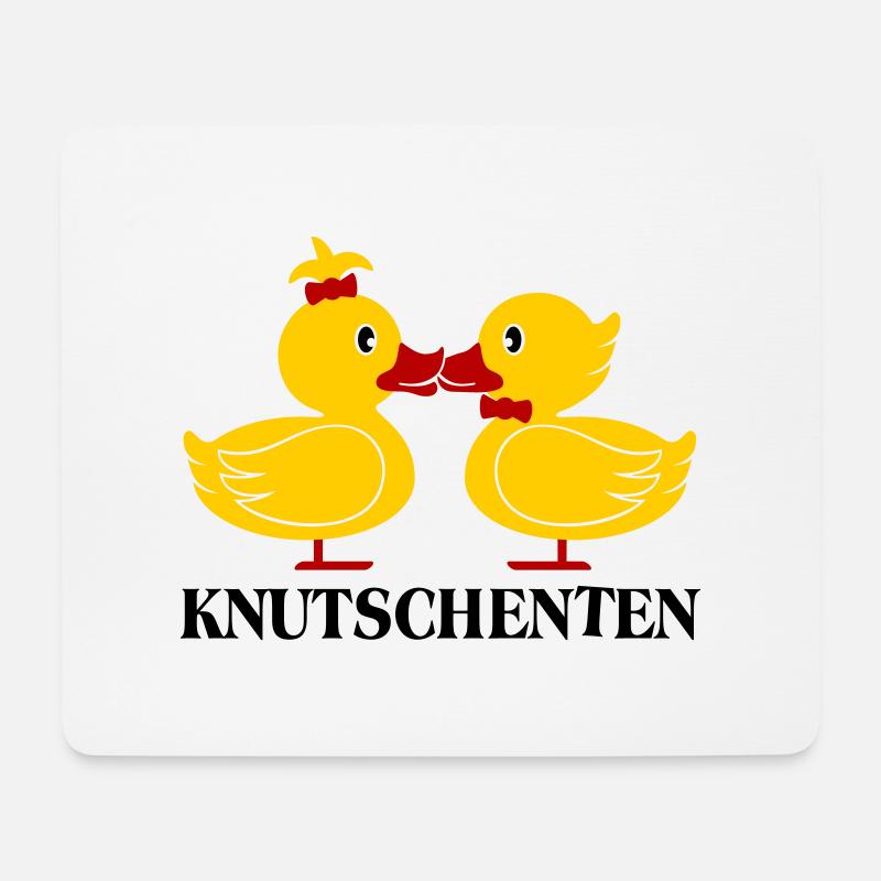 Die KnutschEnten (Enten) Spruch - Mousepad (Querformat) - Weiß