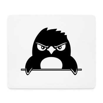 Le pingouin a l’air sérieux Mal dangereux derrière le mur - Tapis de souris (format paysage) - blanc - Devant