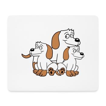 Three Dogs Family Child Mother Father Dad Mom Sweet - Mouse Pad (horizontal) - white - Front
