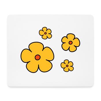 Blumen dreifarbig - Mousepad (Querformat) - Weiß - Vorne