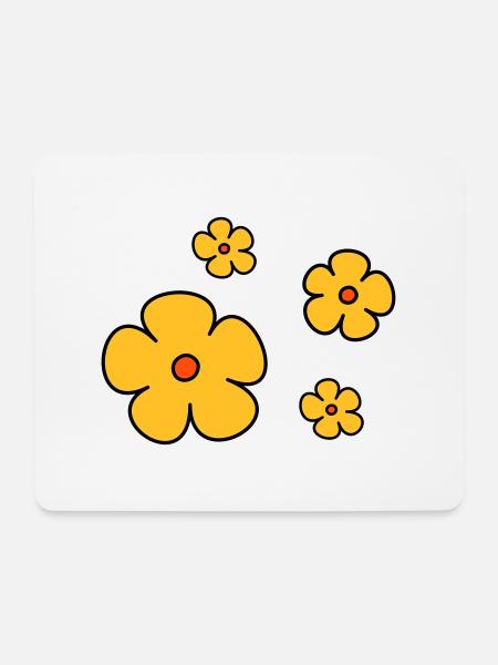 Blumen dreifarbig - Mousepad (Querformat) - Weiß