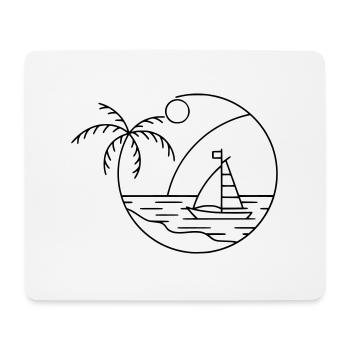 voilier Croisière Équipage Voile Mer Soleil - Tapis de souris (format paysage) - blanc - Devant