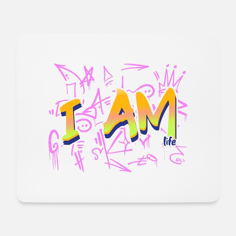 I am life message - Mouse Pad (horizontal) - white