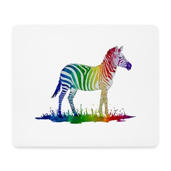 Regenbogen Zebra - Mousepad (Querformat) - Weiß - Vorne