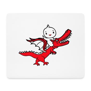 Duck Dragon Roars Sitting Riding Mythical Creature Monster - Mouse Pad (horizontal) - white - Front