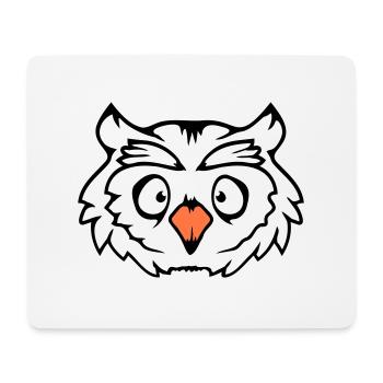 Owl Bird Eagle Owl Night Bird Barn Owl Owl Comic - Mouse Pad (horizontal) - white - Front