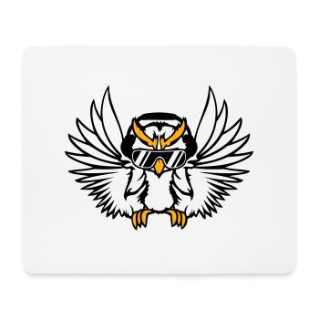 DJ Eule Sonnenbrille Kopfhörer Musik Club Party - Mousepad (Querformat) - Weiß - Vorne
