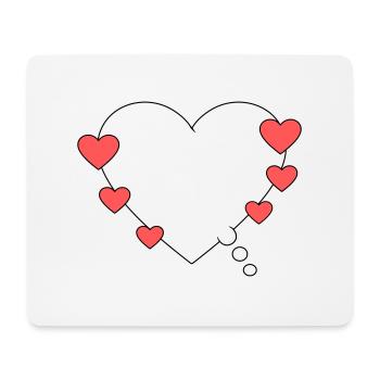 Thought bubble with heart - Mouse Pad (horizontal) - white - Front