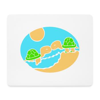 2 Schildkröten Strand Pärchen Verliebt küssen Meer - Mousepad (Querformat) - Weiß - Vorne