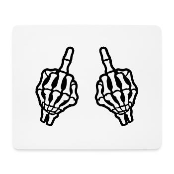 Middle Finger Hand Skeleton - Mouse Pad (horizontal) - white - Front