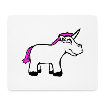 Einhorn Pink Lustig Lächeln Grinsen Cartoon Comic - Mousepad (Querformat) - Weiß - Vorne