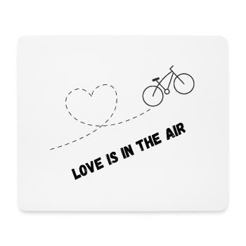 Herz und Fahrrad Motiv in Minimalistischem Stil - Mousepad (Querformat) - Weiß - Vorne