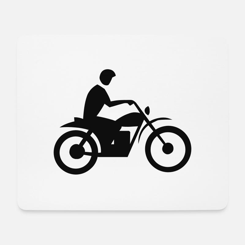 moto, moto, course, course, krad, vélomoteur, - Tapis de souris (format paysage) - blanc