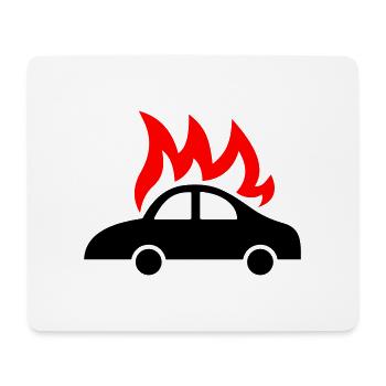 burning car - Mouse Pad (horizontal) - white - Front