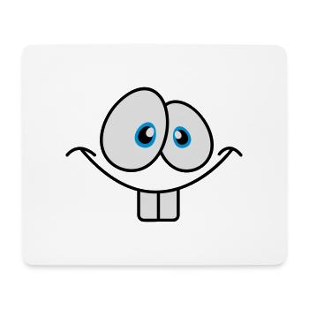 Grinsendes Comic Gesicht mit großen Hasenzähnen - Mousepad (Querformat) - Weiß - Vorne