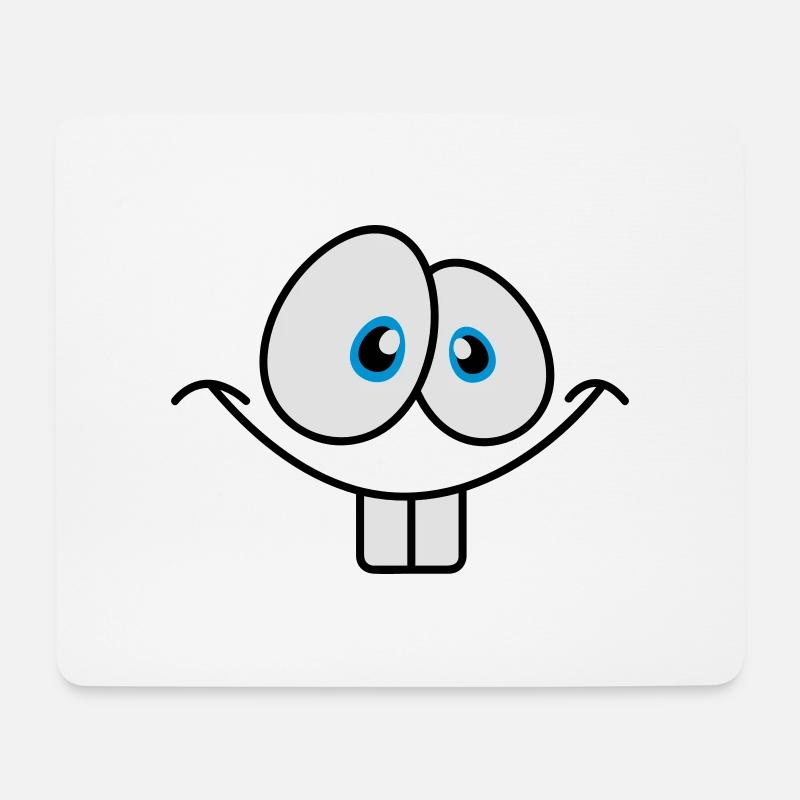 Grinsendes Comic Gesicht mit großen Hasenzähnen - Mousepad (Querformat) - Weiß