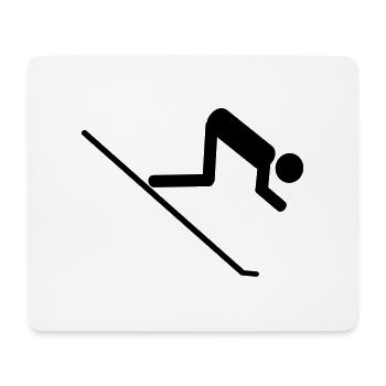 ski - Mousepad (Querformat) - Weiß - Vorne