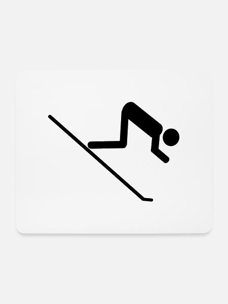 ski-run icon - Mouse Pad (horizontal) - white