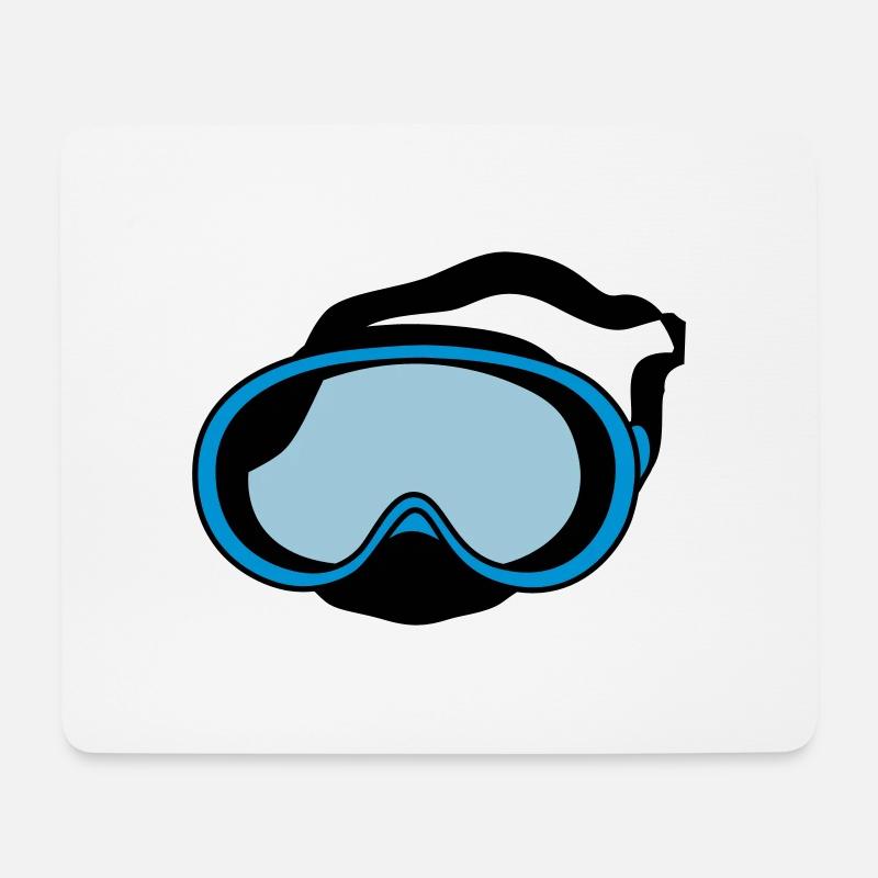 tauchermaske - Mousepad (Querformat) - Weiß