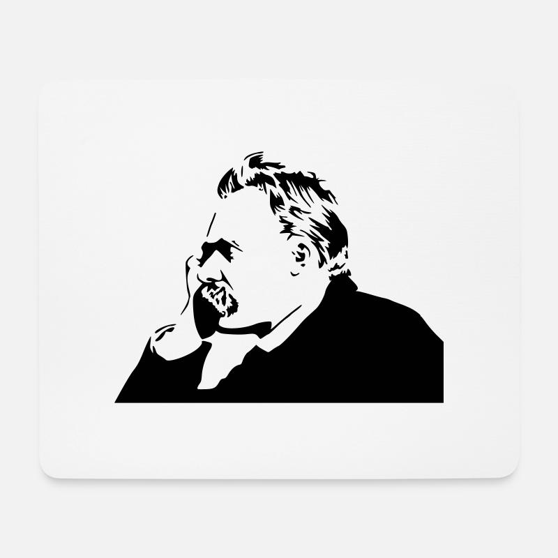 nietsche stencil - Mousepad (Querformat) - Weiß